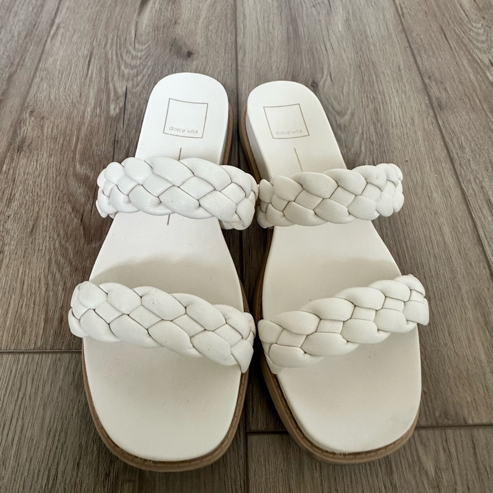Dolce Vita White Braided Sandals